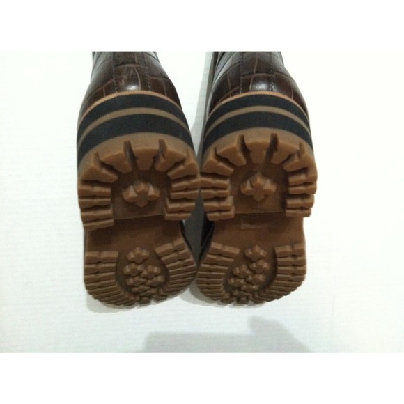 MADEWELL WOMEN'S IVY CHELSEA BROWN LEATHER CROC EMBOSSED ANKLE BOOTS SIZE: 8 - Picture 4 of 10